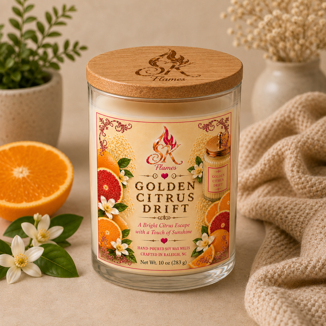 Golden Citrus Drift — Soy Candle