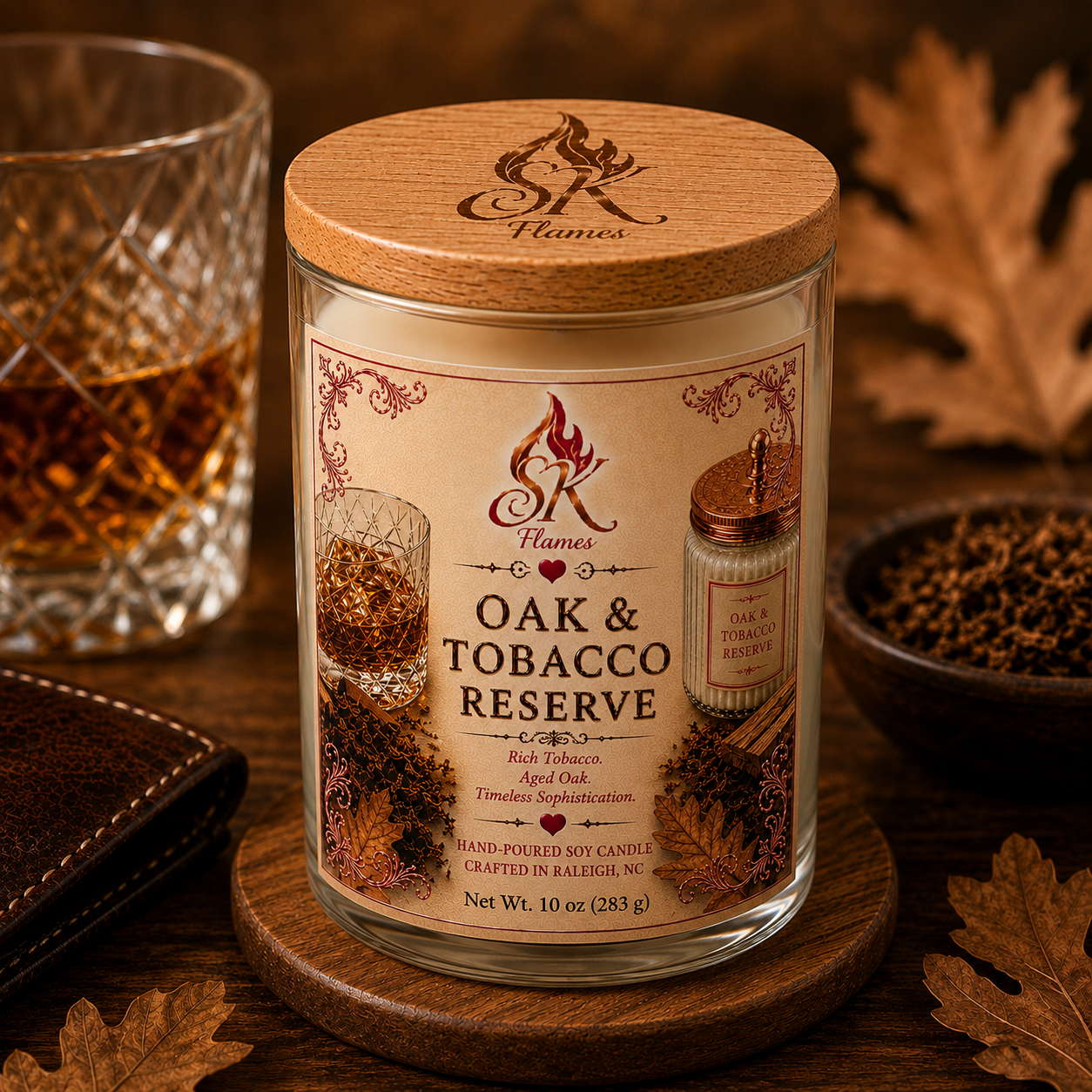 Oak & Tobacco Reserve — Soy Candle