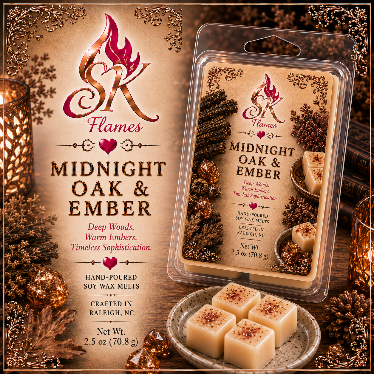 Midnight Oak & Ember — Wax Melts